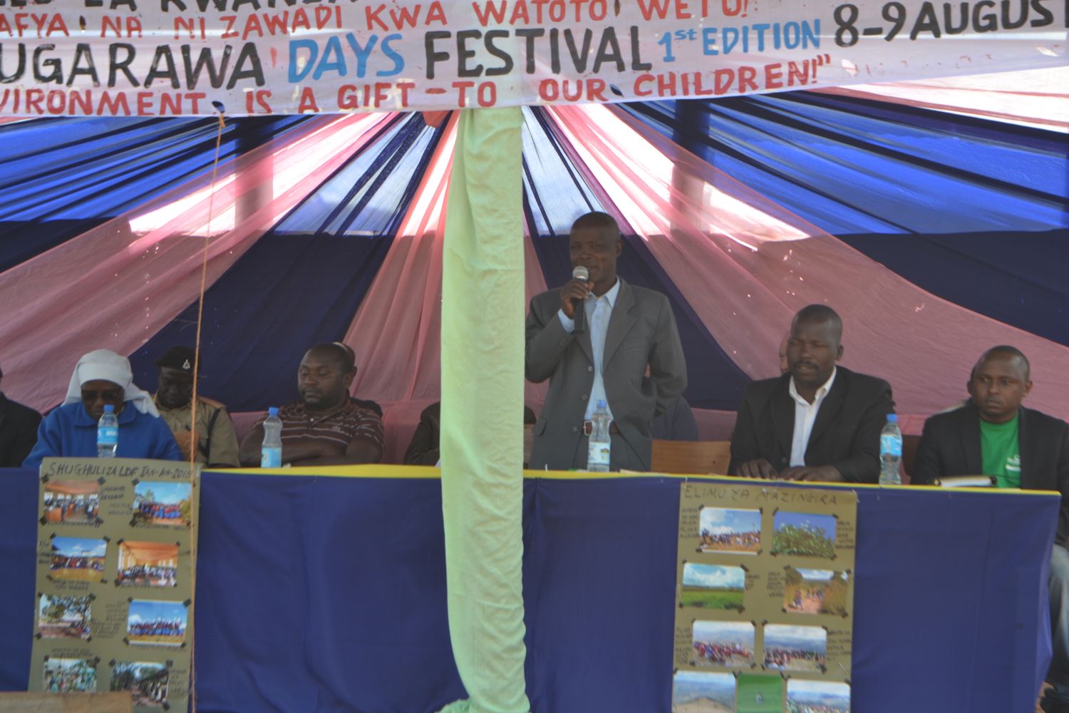 Representative of a local organization presenting during the festival